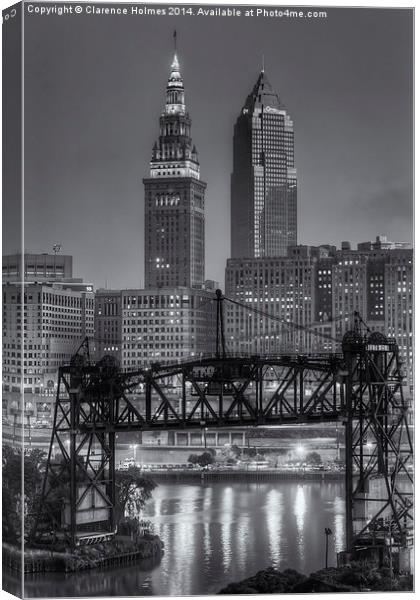 Cleveland Skyline II Canvas Print by Clarence Holmes