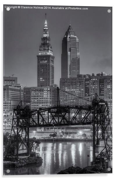 Cleveland Skyline II Acrylic by Clarence Holmes