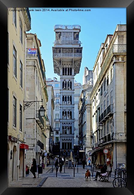  Lisbon, Elevator de Santa Justa Framed Print by Frank Irwin