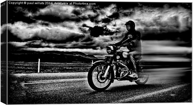  ROYAL ENFIELD MOTORCYCLE Canvas Print by paul willats