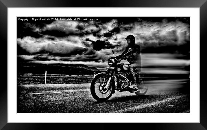  ROYAL ENFIELD MOTORCYCLE Framed Mounted Print by paul willats