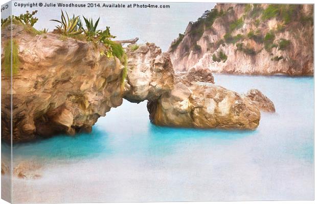 Sirens Rock, Capri Canvas Print by Julie Woodhouse