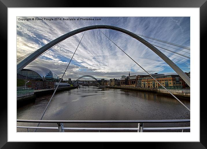 Newcastle Quayside and Sage Gateshead Framed Mounted Print by David Pringle