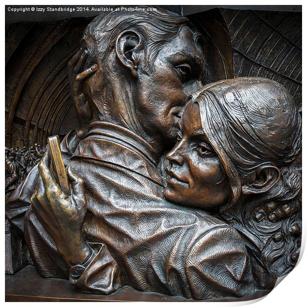  The Meeting Place sculpture, St Pancras Station,  Print by Izzy Standbridge