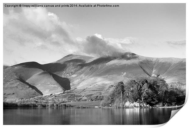  Skiddaw And Friars Crag, Cumbria Print by Linsey Williams