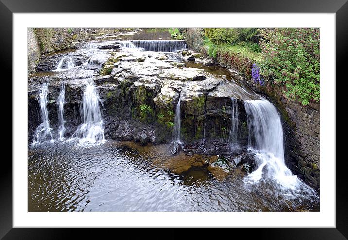  The waterfall at hawes Framed Mounted Print by Paul Collis