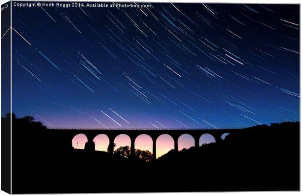  Leaderfoot Viaduct Star Trail Canvas Print by Keith Briggs