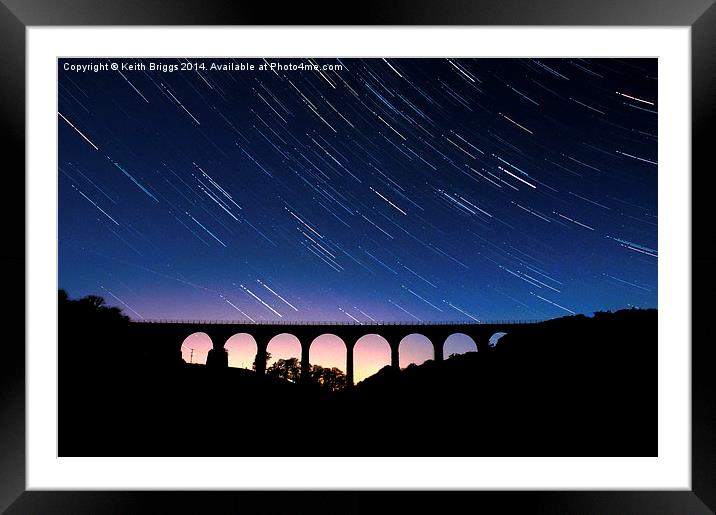  Leaderfoot Viaduct Star Trail Framed Mounted Print by Keith Briggs
