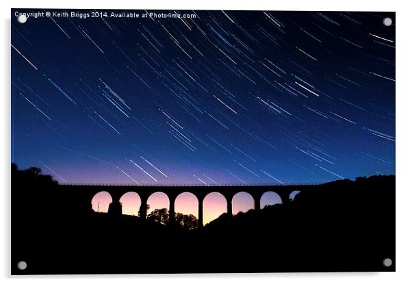  Leaderfoot Viaduct Star Trail Acrylic by Keith Briggs