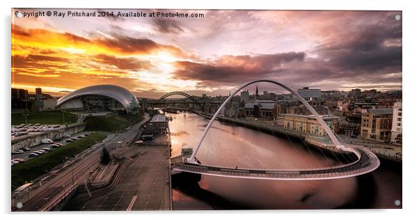  Panorama of Gateshead and Newcastle Acrylic by Ray Pritchard