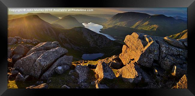  Dawn breaks over Buttermere Framed Print by John Malley