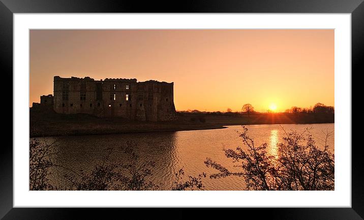  Sunset over Carew Castle Framed Mounted Print by Mandy Llewellyn