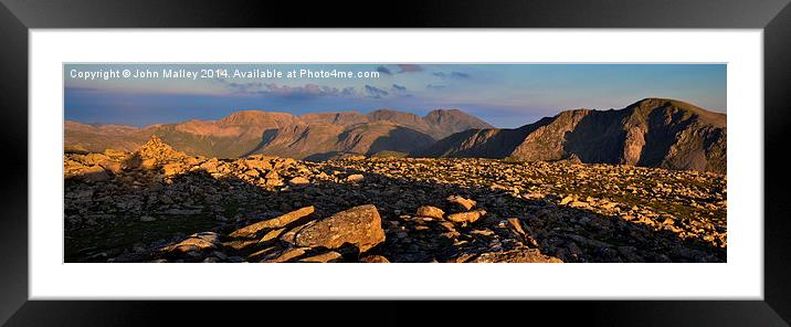  Scafells Sunset Framed Mounted Print by John Malley