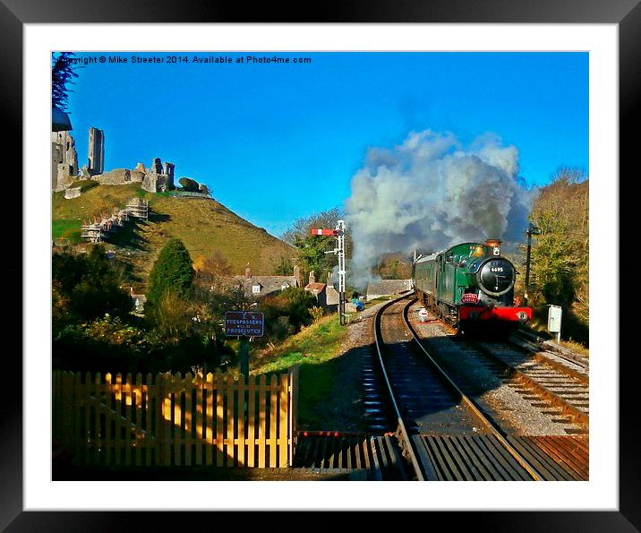  Santa Special approaching Corfe Framed Mounted Print by Mike Streeter