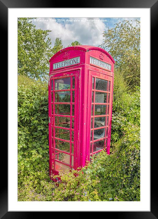  Great British Red Phone Box Framed Mounted Print by Pauline Tims