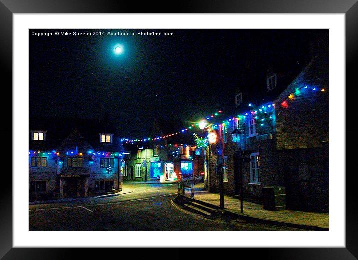  Moon Over Corfe Framed Mounted Print by Mike Streeter