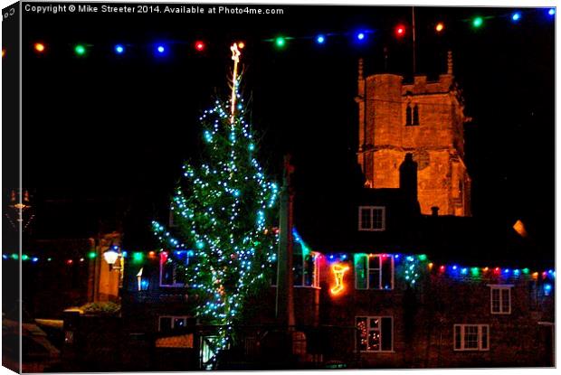  Christmas at Corfe Canvas Print by Mike Streeter