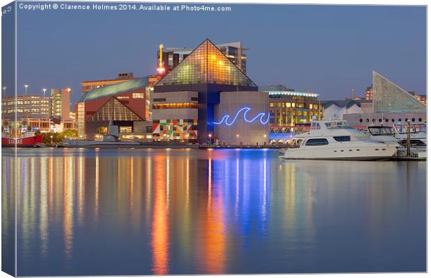 Baltimore National Aquarium at Twilight I Canvas Print by Clarence Holmes