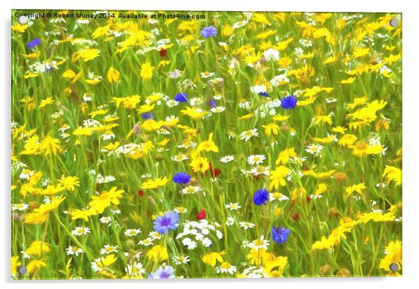  Wild Flower Meadow Acrylic by Robert Murray