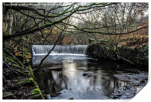  Horseshoe Waterfall, Milnsbridge Print by Jonathan Wragg