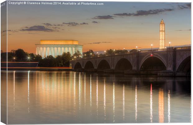 Washington Landmarks at Dawn I Canvas Print by Clarence Holmes