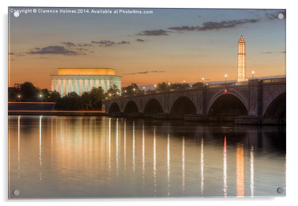 Washington Landmarks at Dawn I Acrylic by Clarence Holmes