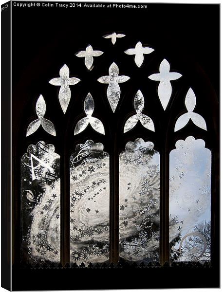 Etched window of Moreton Church, Dorset  Canvas Print by Colin Tracy