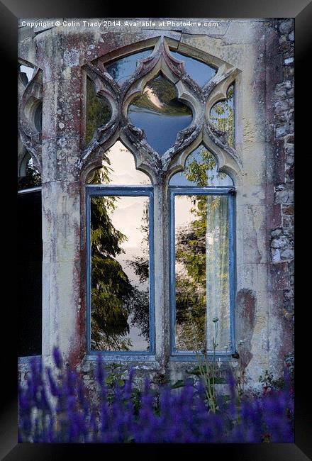 Reflection in Old Window  Framed Print by Colin Tracy