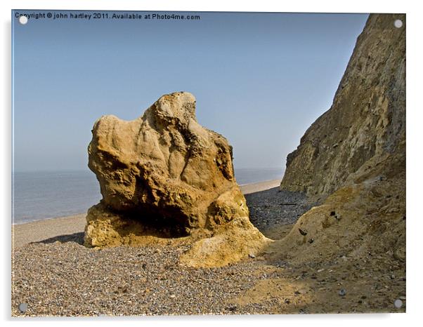 Coastal Erosion Rock Fall Weybourne Beach North No Acrylic by john hartley