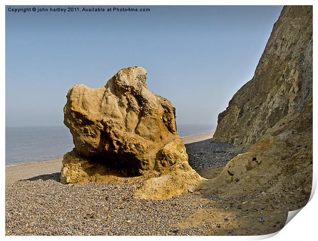 Coastal Erosion Rock Fall Weybourne Beach North No Print by john hartley