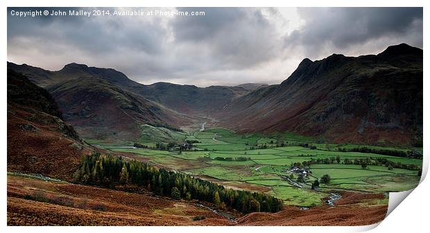  Great Langdale in the Lake District Print by John Malley