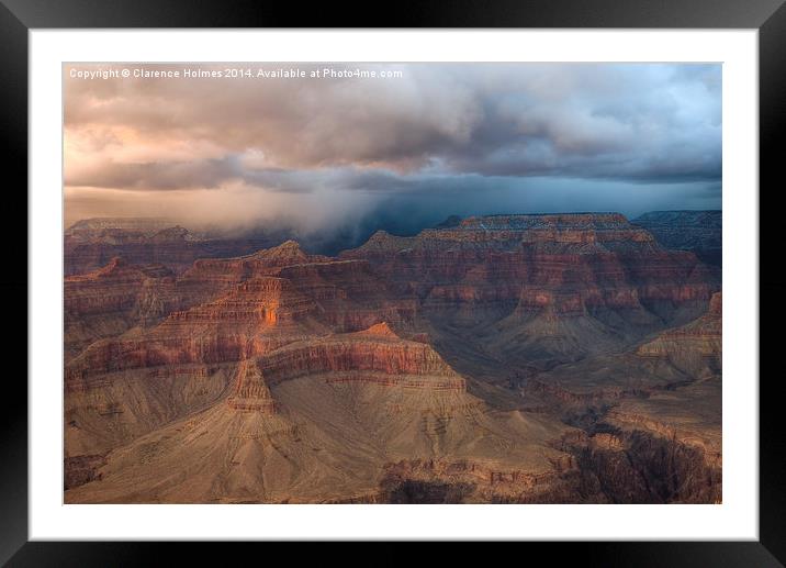 Storm Over Grand Canyon Framed Mounted Print by Clarence Holmes