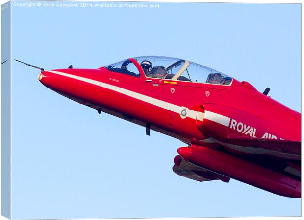 Red Arrows - up close and personal.  Canvas Print by Keith Campbell