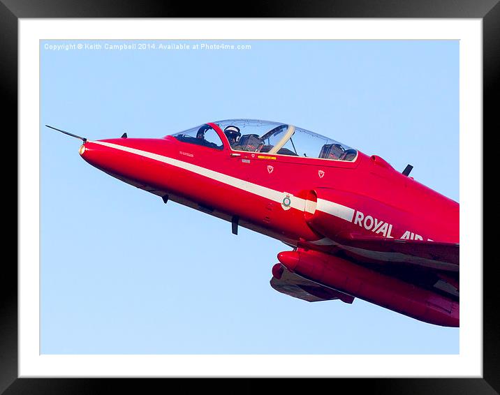 Red Arrows - up close and personal.  Framed Mounted Print by Keith Campbell