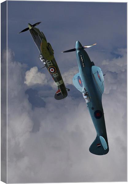  Spitfires topping the loop Canvas Print by Oxon Images