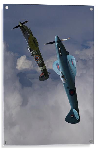  Spitfires topping the loop Acrylic by Oxon Images