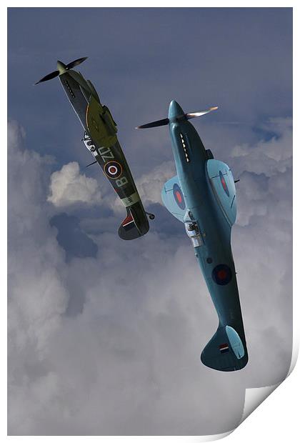  Spitfires topping the loop Print by Oxon Images