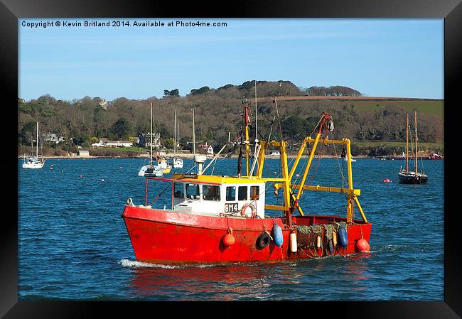 cornish fishing boat Framed Print by Kevin Britland