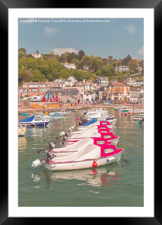  Boats at Lyme Regis Harbour Framed Mounted Print by Pauline Tims