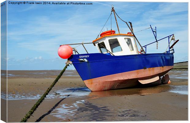  A yacht aground on Hoylake shore Canvas Print by Frank Irwin