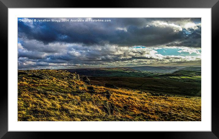 View Over Diggle, Oldham Framed Mounted Print by Jonathan Wragg