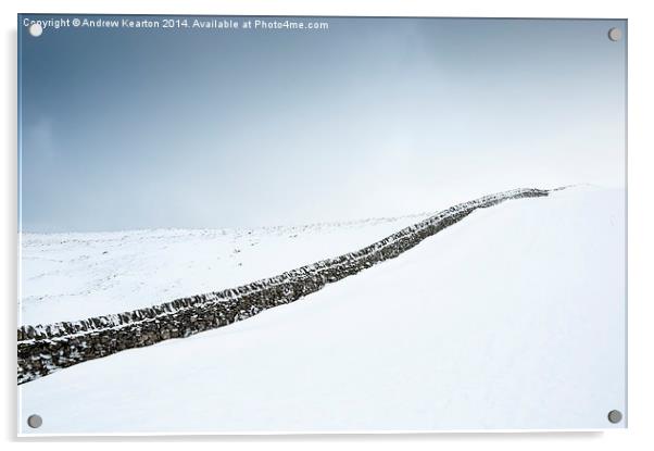  Minimal snowy English landscape Acrylic by Andrew Kearton