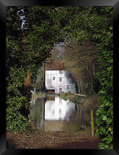 White Corn Mill reflected in the mill pond Framed Print by john hartley