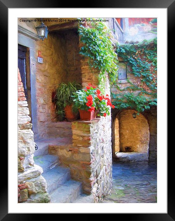 87 Montefioralle Alley Framed Mounted Print by Robert Murray