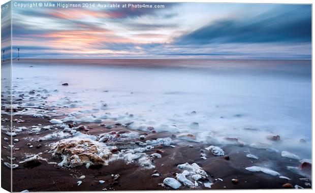 Sunset froth  Canvas Print by Mike Higginson