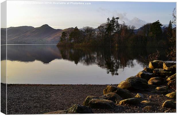 Late Afternoon at Derwentwater Canvas Print by Tony Johnson