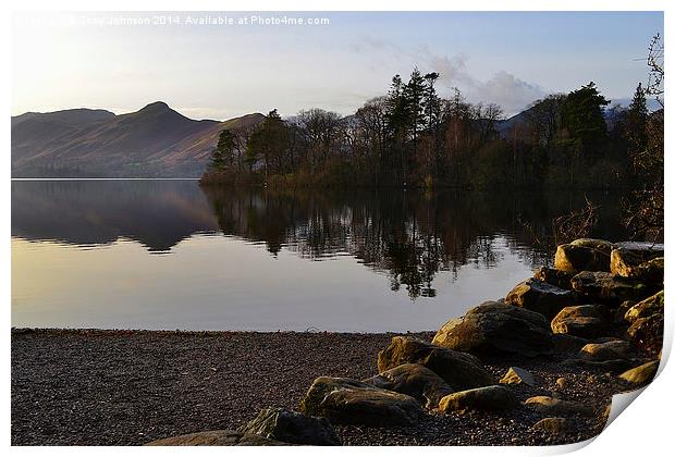 Late Afternoon at Derwentwater Print by Tony Johnson