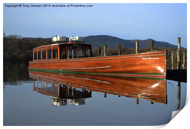 Lady Derwentwater Reflections Print by Tony Johnson