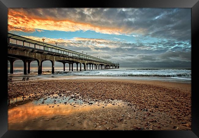  Boscombe Pier HDR Sunrise Framed Print by Jennie Franklin