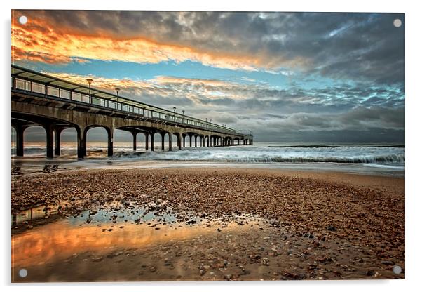  Boscombe Pier HDR Sunrise Acrylic by Jennie Franklin